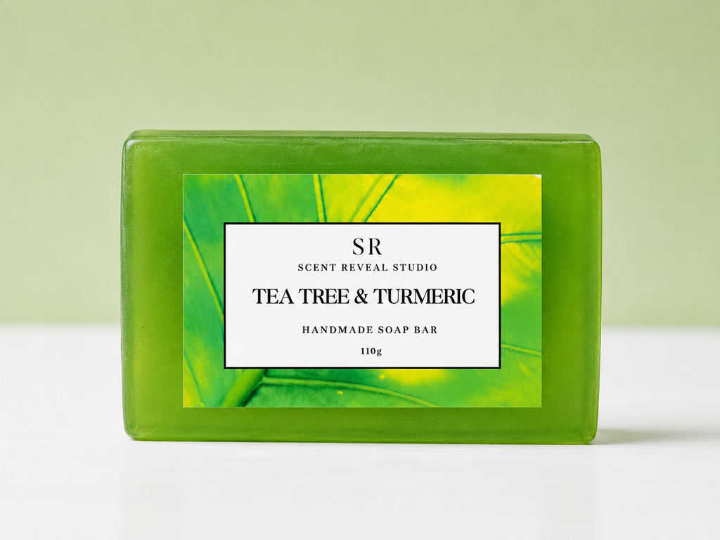 Tea Tree & Turmeric Glycerin Soap  Handmade Deep Cleansing Soap Bar Scent Reveal Studio 110g