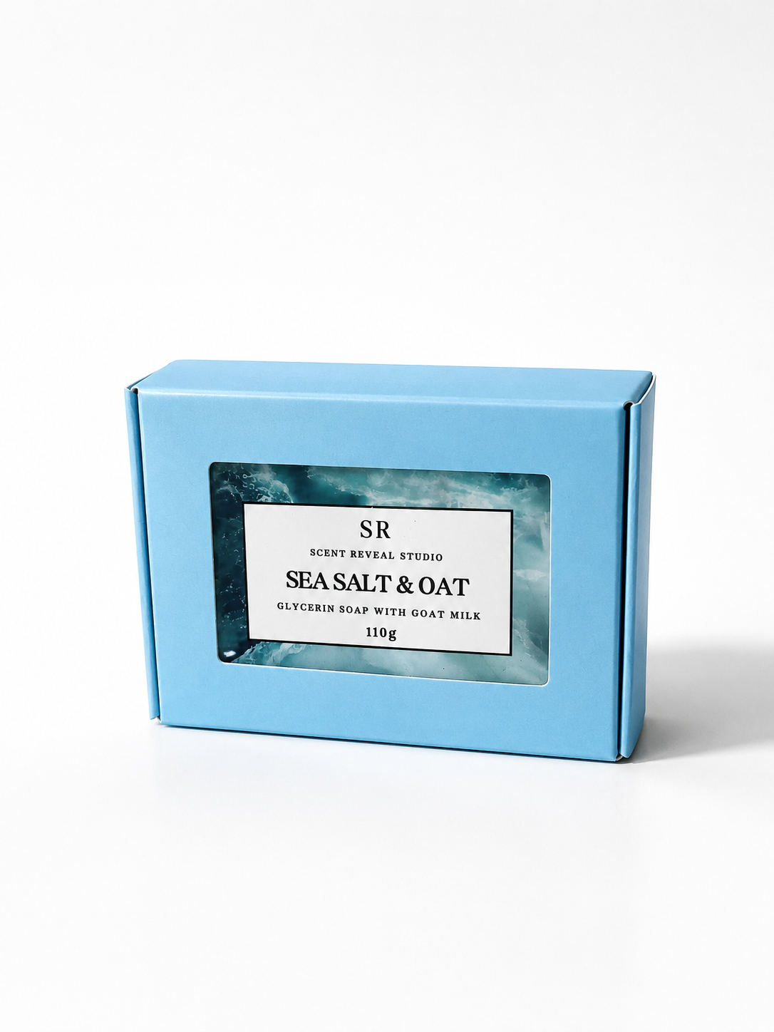 Sea Salt & Oat Goat Milk Soap  Sage Scented Glycerin Soap Handmade Soap Bar 110g Scent Reveal Studio
