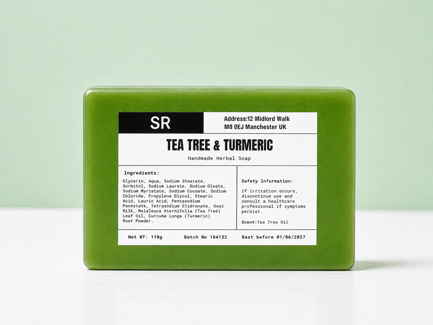 Tea Tree & Turmeric Glycerin Soap  Handmade Deep Cleansing Soap Bar Scent Reveal Studio 110g