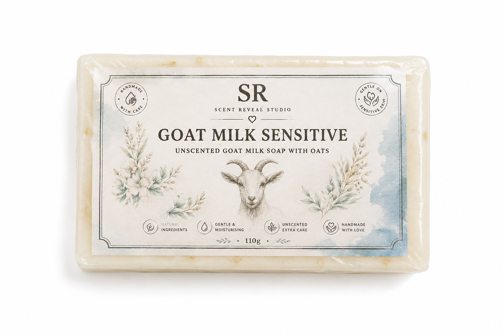 Goat Milk Sensitive Soap 110g  Unscented Goat Milk & Oat Soap for Sensitive, Dry Skin Gentle Moisturising Bar