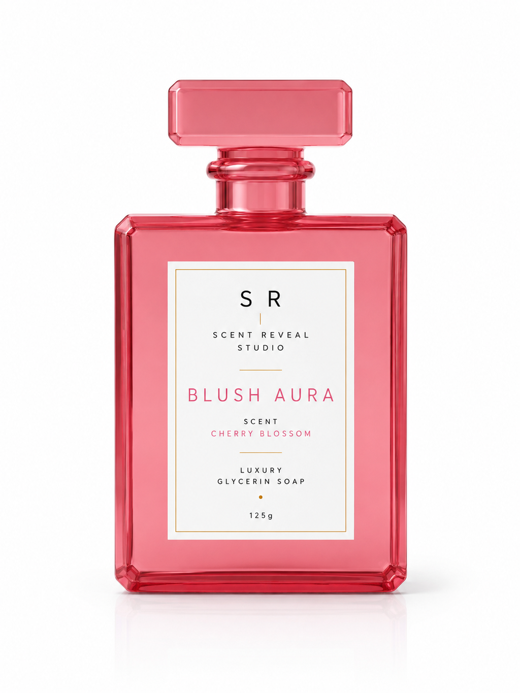 Cherry Blossom Perfume Bottle Soap Bar | Luxury Handmade Glycerin Soap | 125g