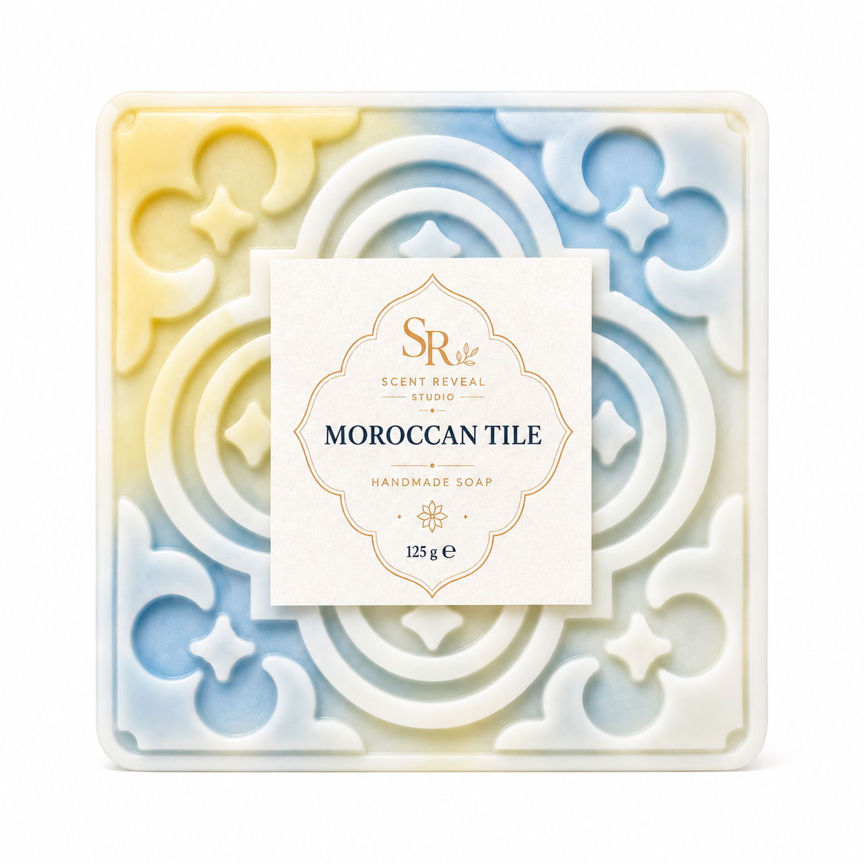 Moroccan Tile Artisan Goat Milk Soap Bar  Rosy Pine Fragrance, Moisturising Handmade Soap for Dry Skin, Rich Creamy Lather