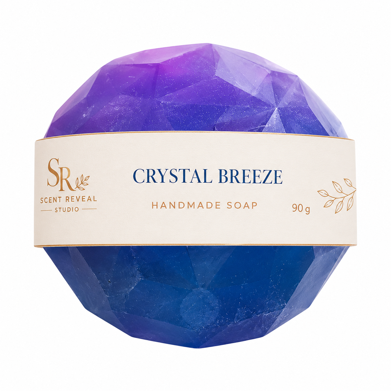 Crystal Breeze Ball Soap  Handmade Glycerin Spa Soap  Fresh Breeze
