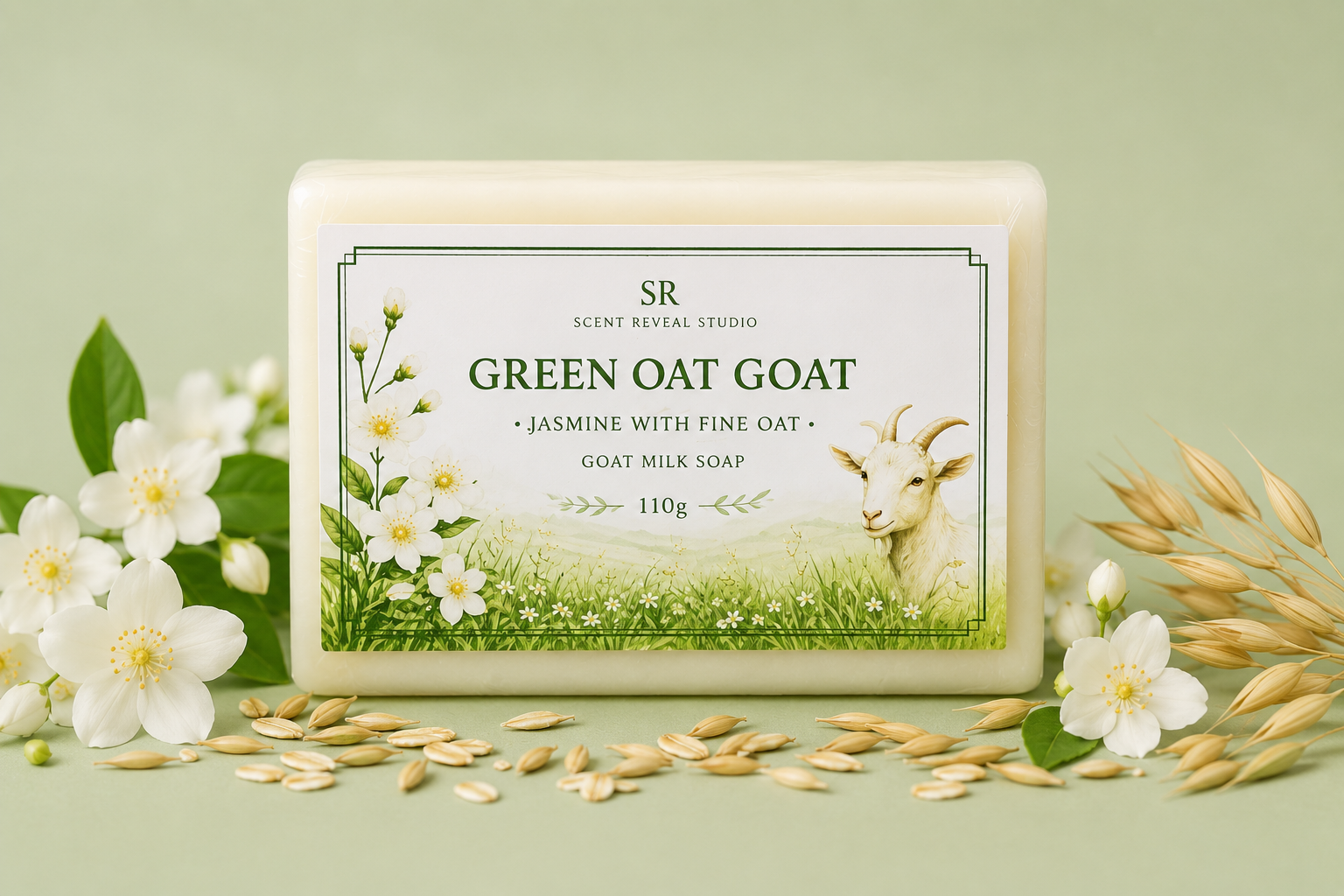 Green Goat Milk & Oat Soap  Deep Moisturising for Dry Skin