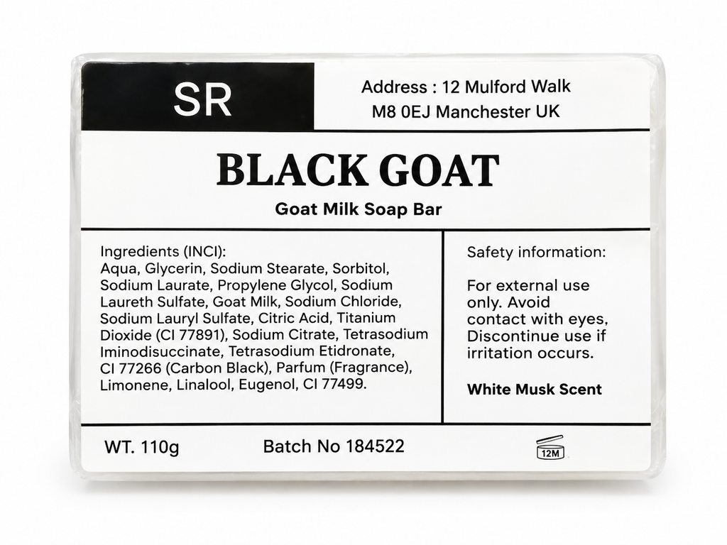 Black Goat Goat Milk Soap White Musk Handmade Soap 110g