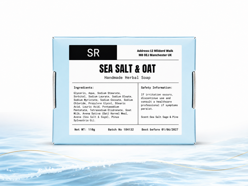 Sea Salt & Oat Goat Milk Soap  Sage Scented Glycerin Soap Handmade Soap Bar 110g Scent Reveal Studio